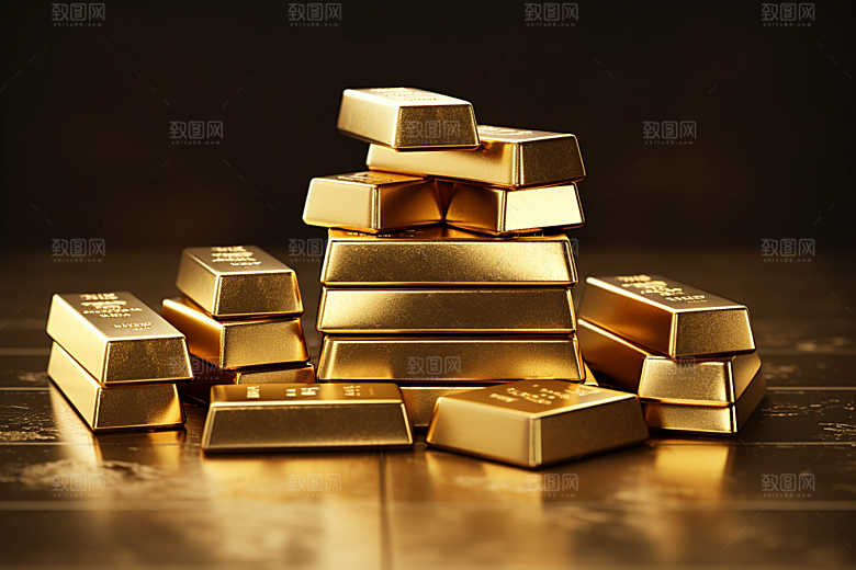 黄金金子金块素材