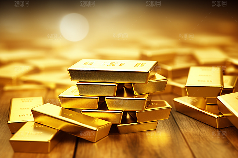 黄金金砖财富素材