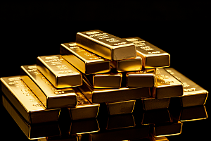 黄金金块财富素材