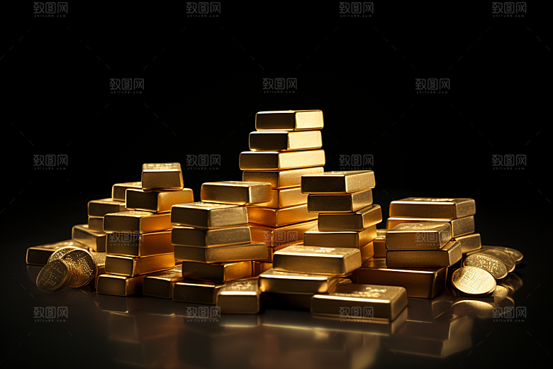 黄金金块理财产品素材