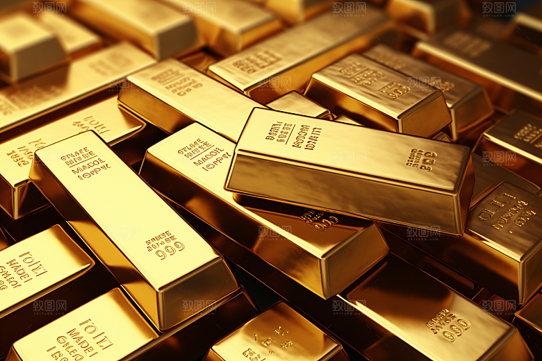 黄金金块金砖素材