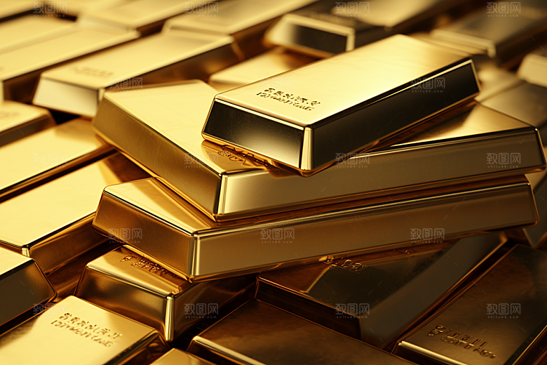 黄金金块财富素材