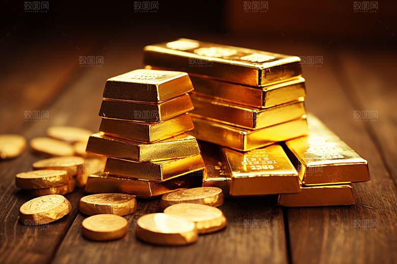 黄金财富金块素材