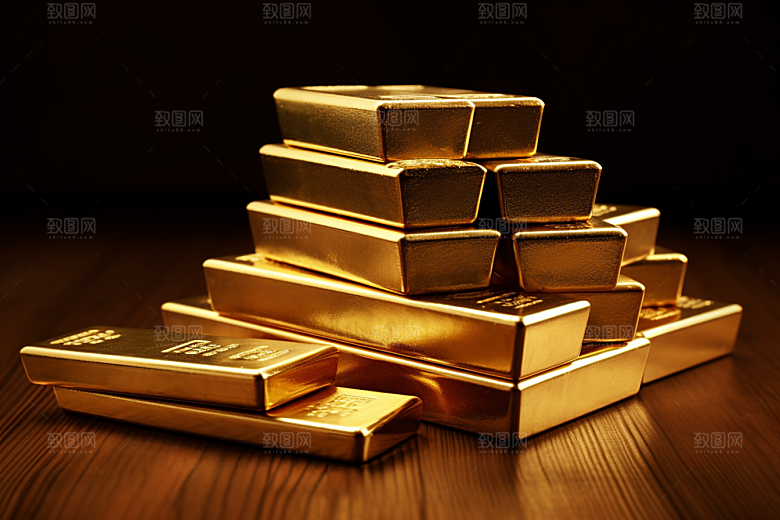 黄金金块理财产品素材