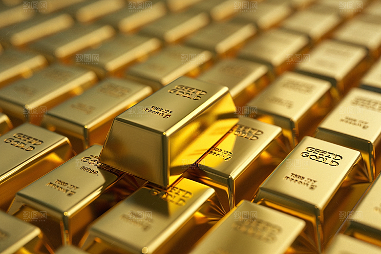 黄金金块理财产品素材