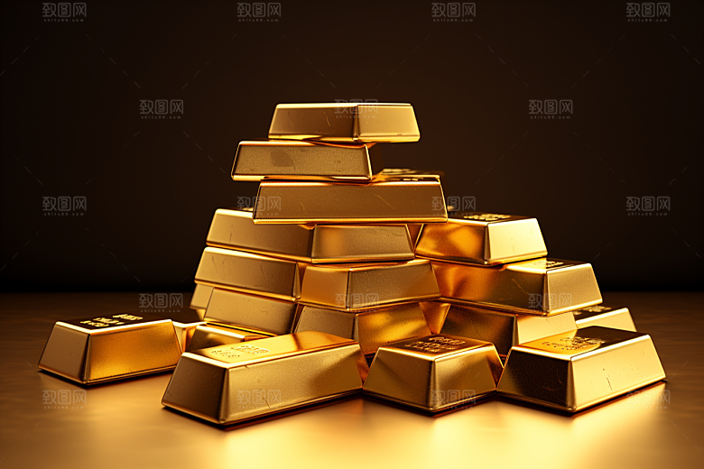 黄金金砖财富素材