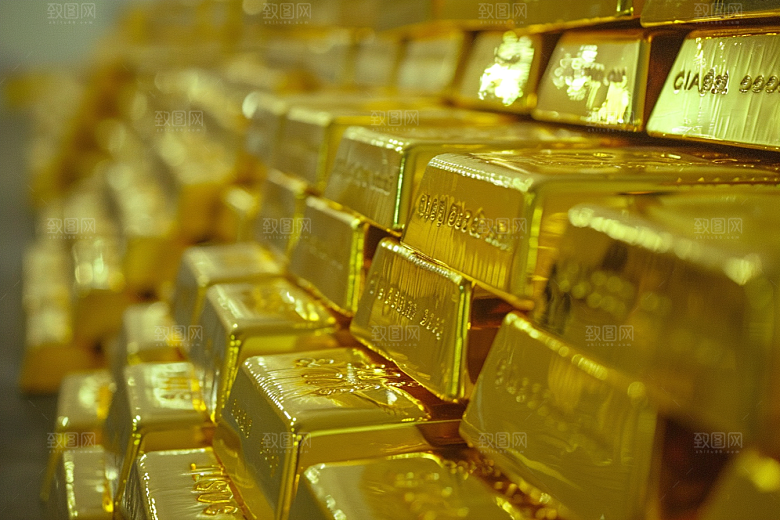 黄金贵金属金块素材