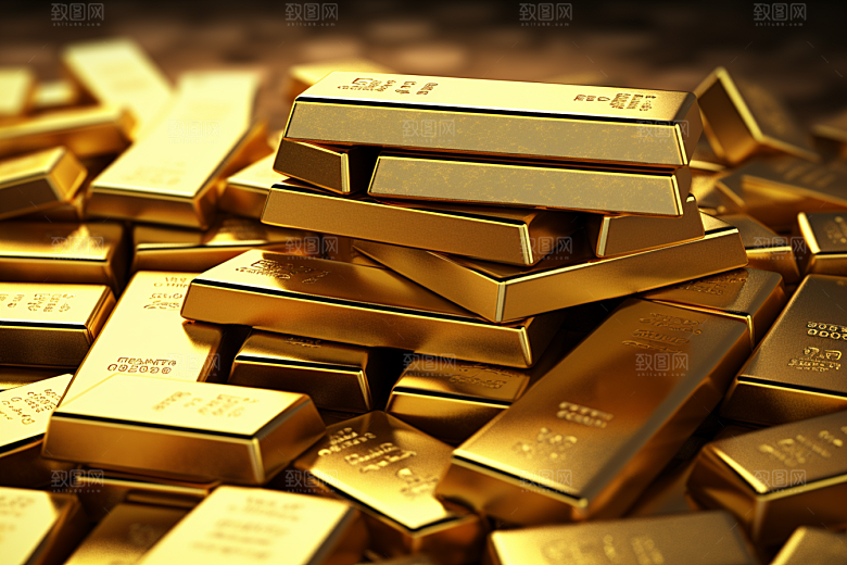 黄金金砖富贵素材