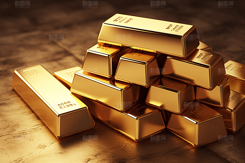黄金金砖富贵素材