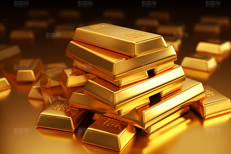黄金金砖财富素材