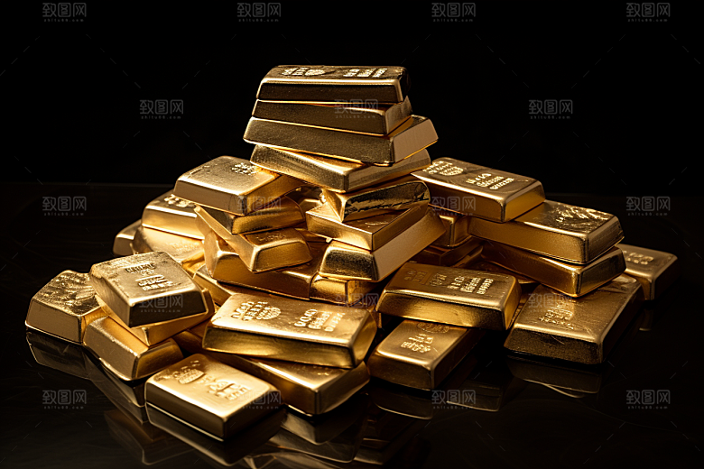 黄金金块富贵素材