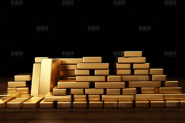 黄金金块理财产品素材