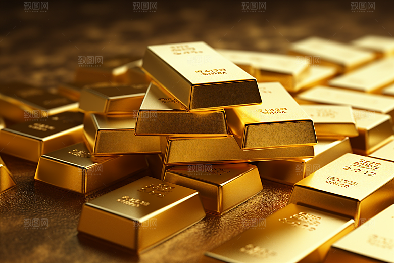 黄金理财产品金砖素材