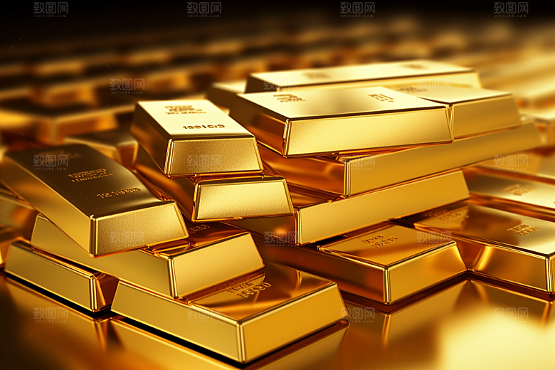 黄金金块富贵素材