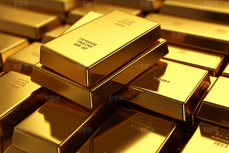黄金金子金砖素材