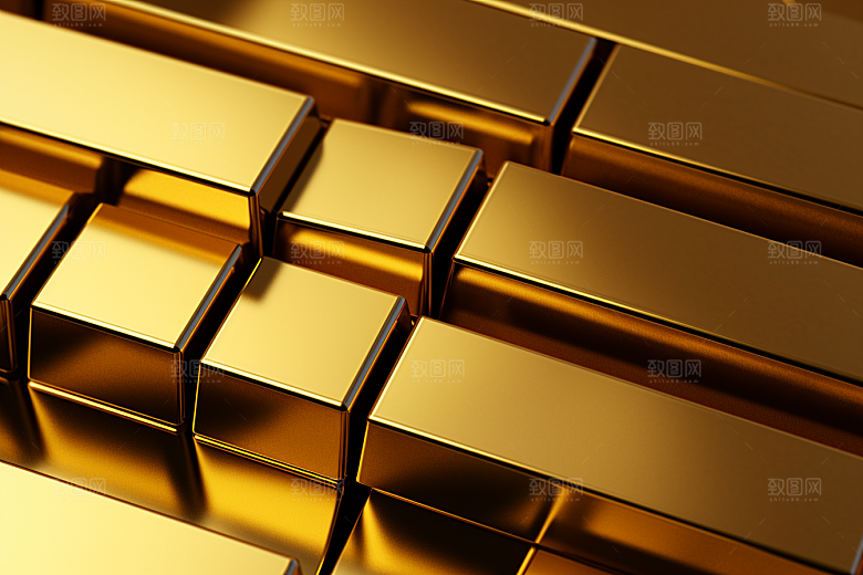黄金理财产品金砖素材