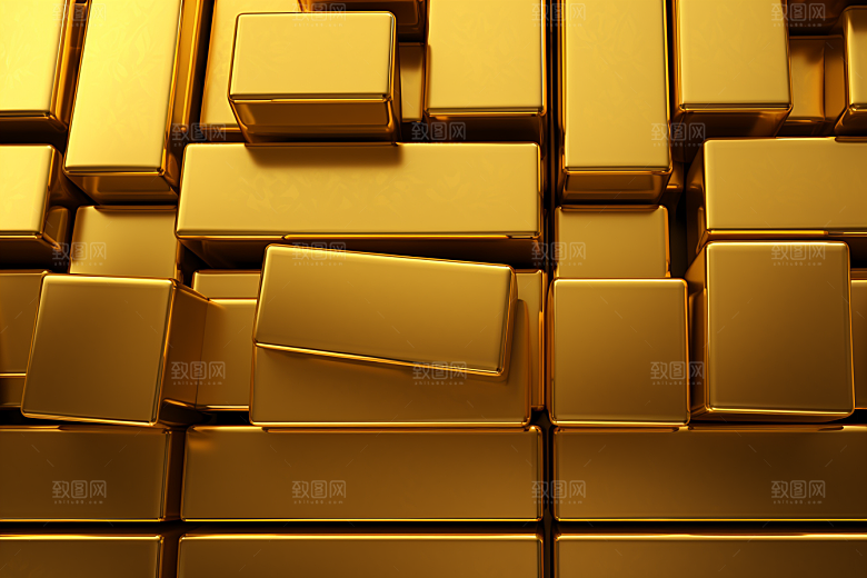 黄金金砖理财产品素材