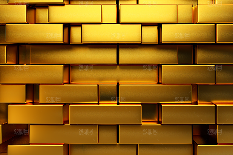 黄金金砖富贵素材