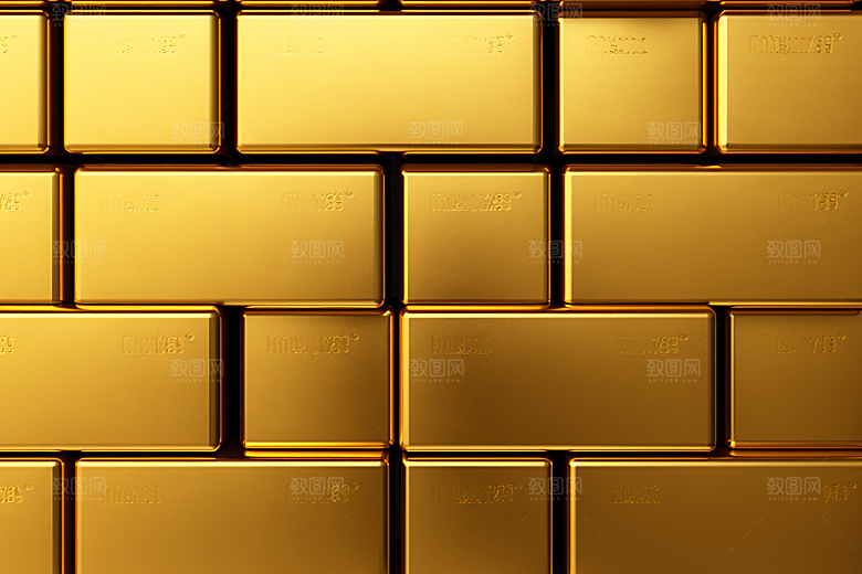黄金贵金属金块素材