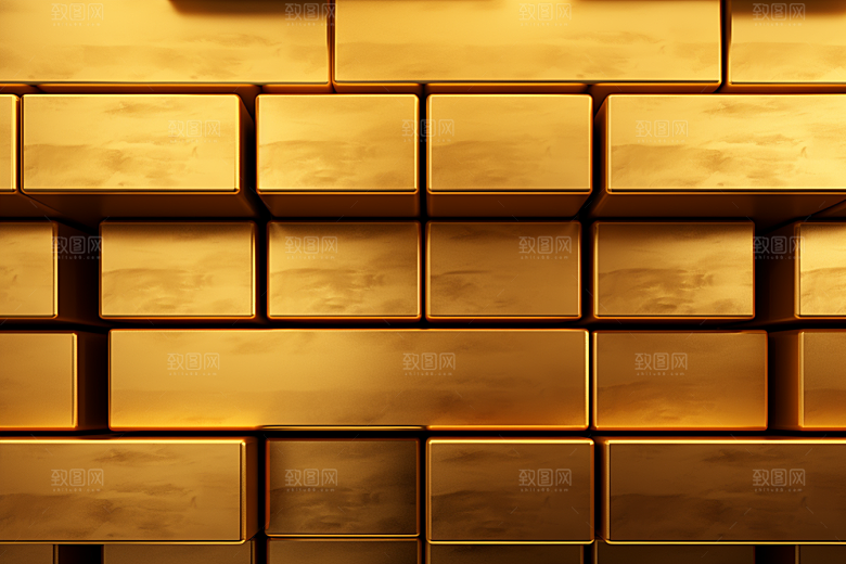 黄金金块财富素材