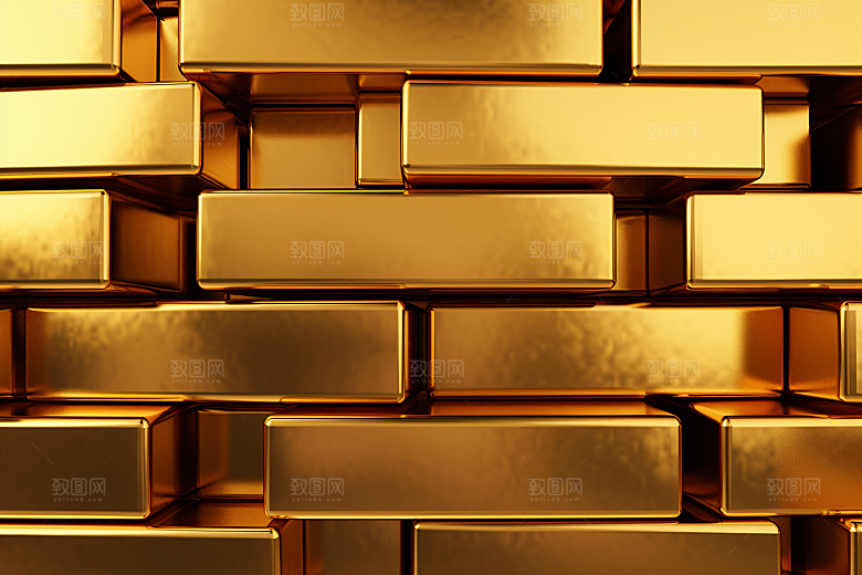 黄金金块财富素材