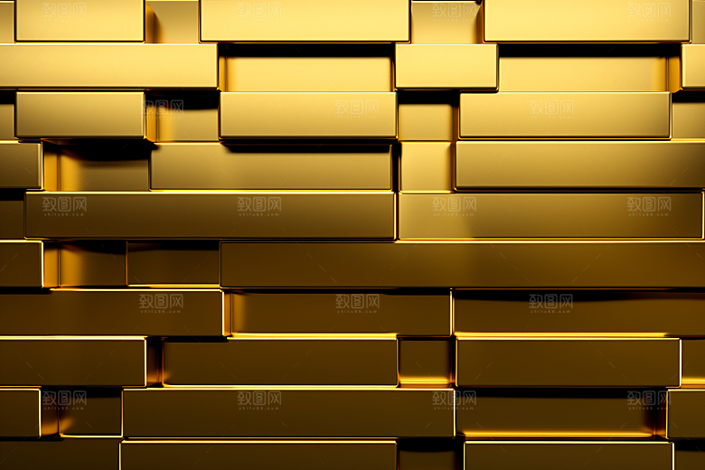 黄金金块理财产品素材