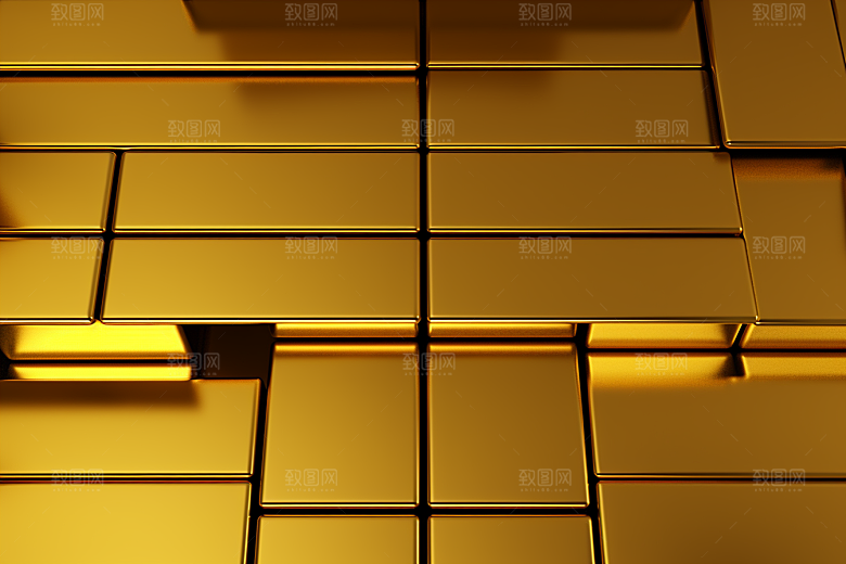 黄金理财产品金砖素材
