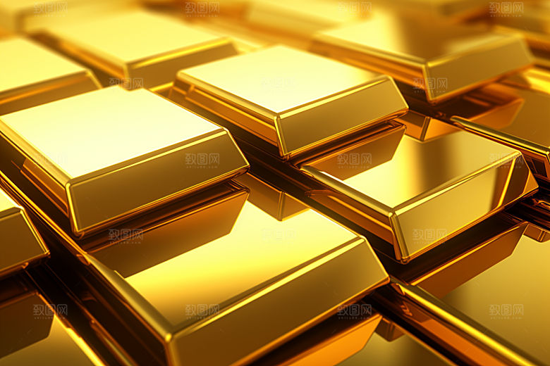 黄金金块金砖素材