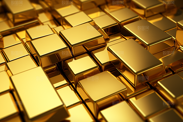 黄金金砖理财产品素材