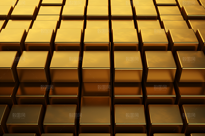 黄金理财产品金块素材