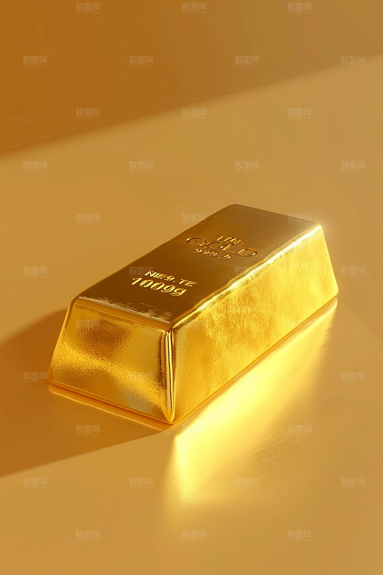黄金贵金属金砖素材