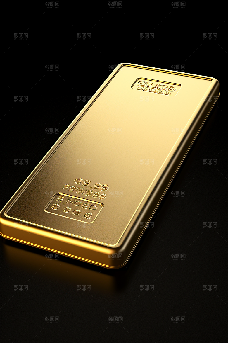 黄金金块理财产品素材
