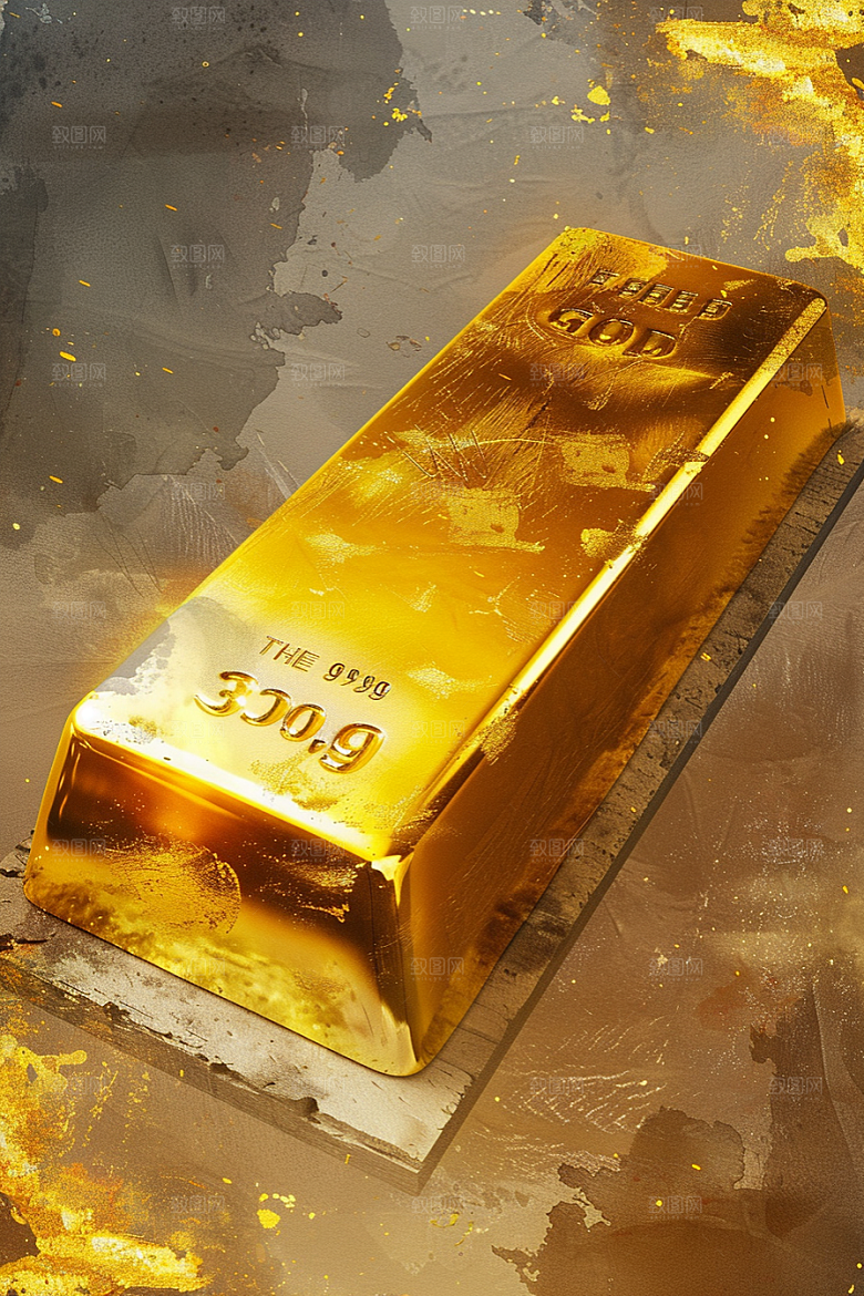 黄金金块金砖素材