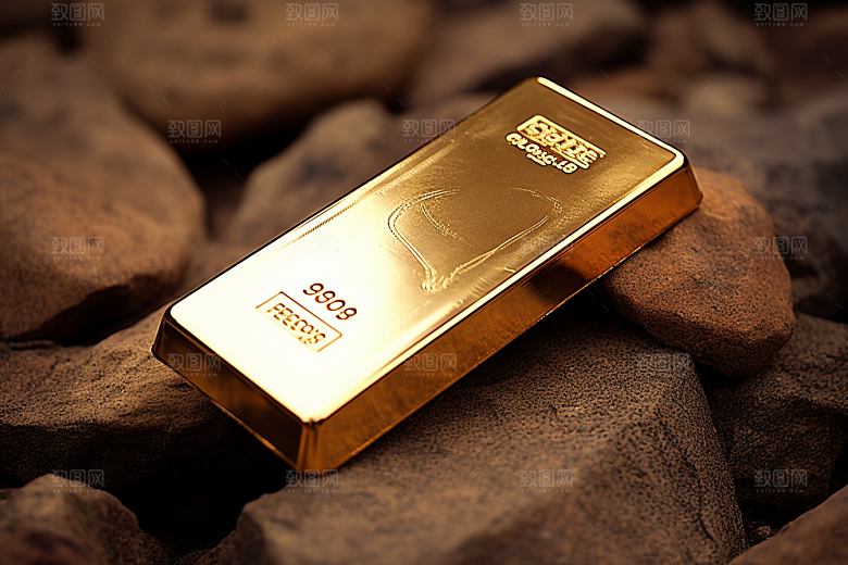 黄金金块富贵素材