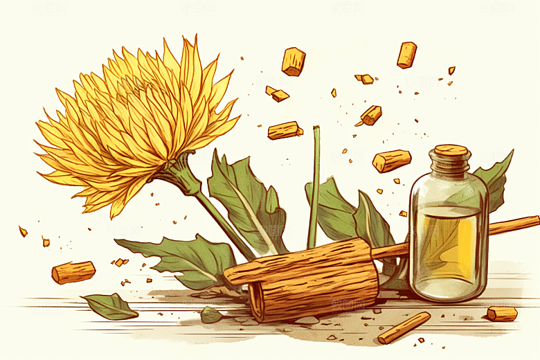 黄莲医疗植物插画