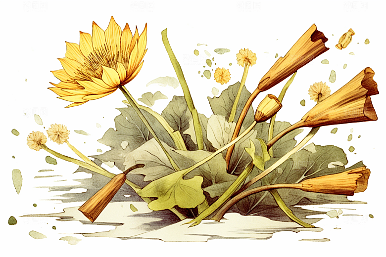 黄莲手绘中医插画
