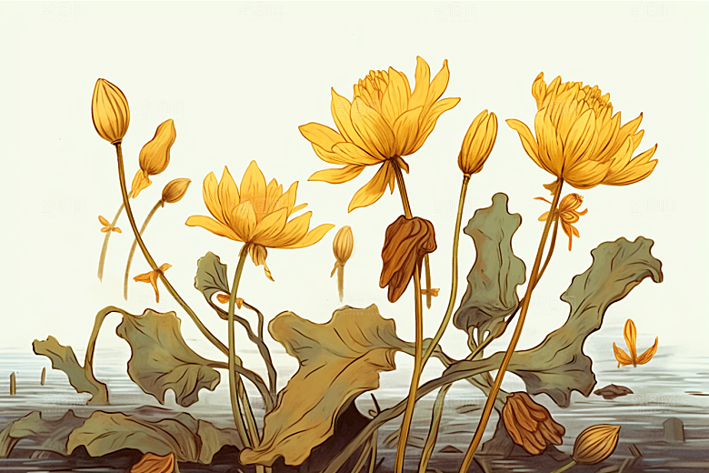 黄莲保健医疗插画