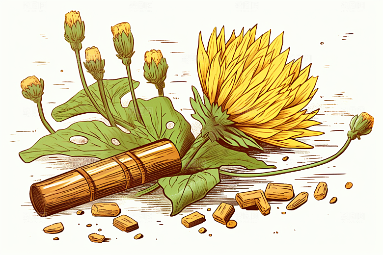 黄莲保健中草药插画