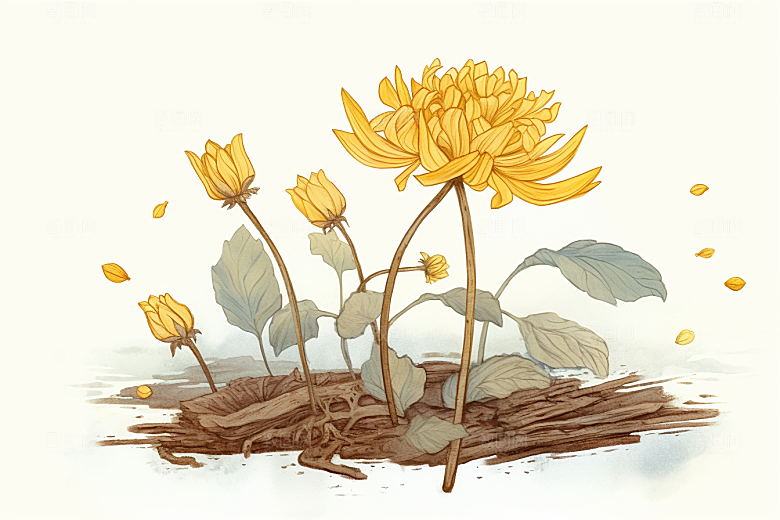 黄莲医疗健康插画