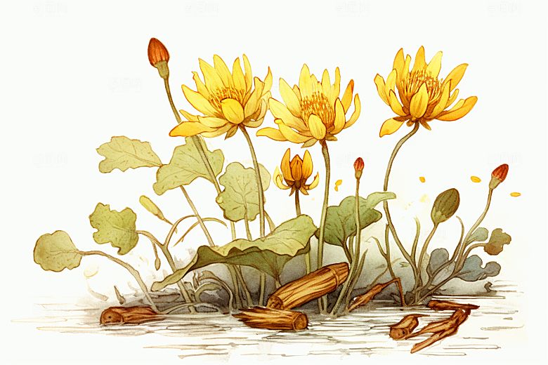 黄莲保健药方插画