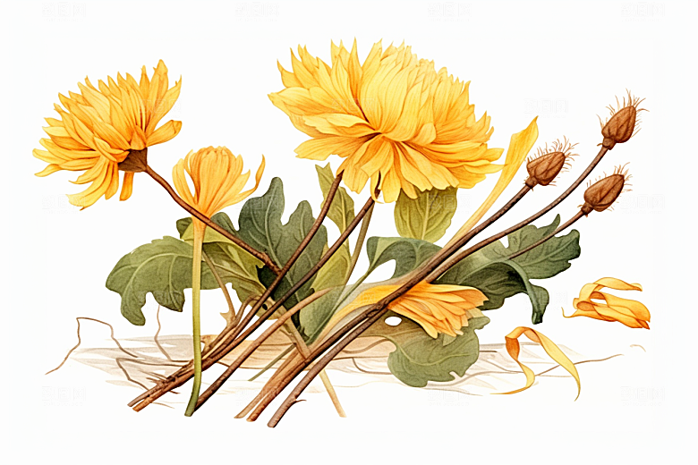 黄莲中医手绘插画