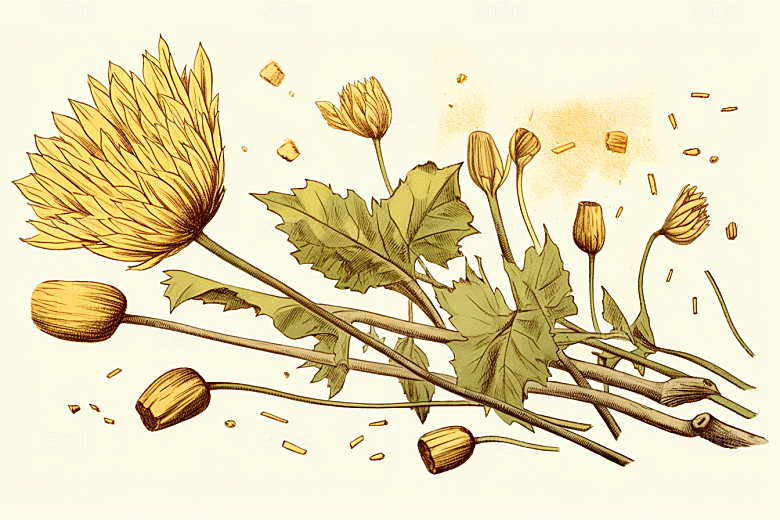黄莲保健药方插画