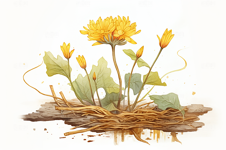 黄莲中医手绘插画