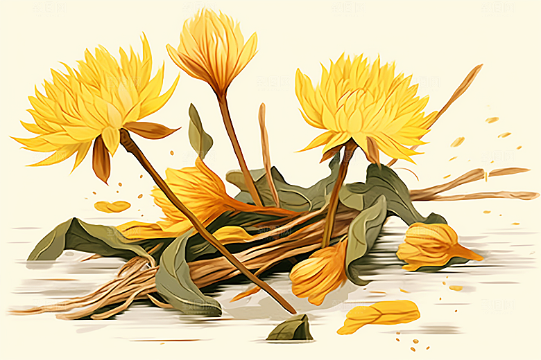 黄莲健康医疗插画