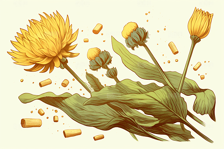 黄莲医疗药方插画