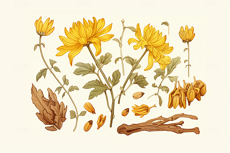 黄莲健康医疗插画