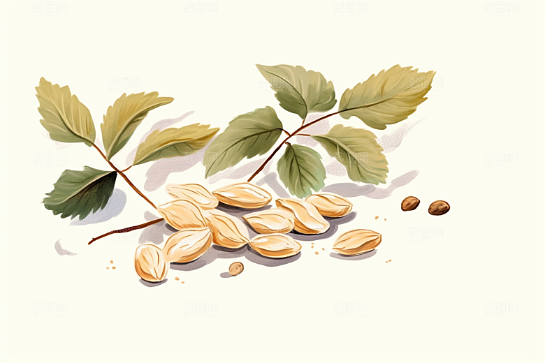 黄芪保健手绘插画