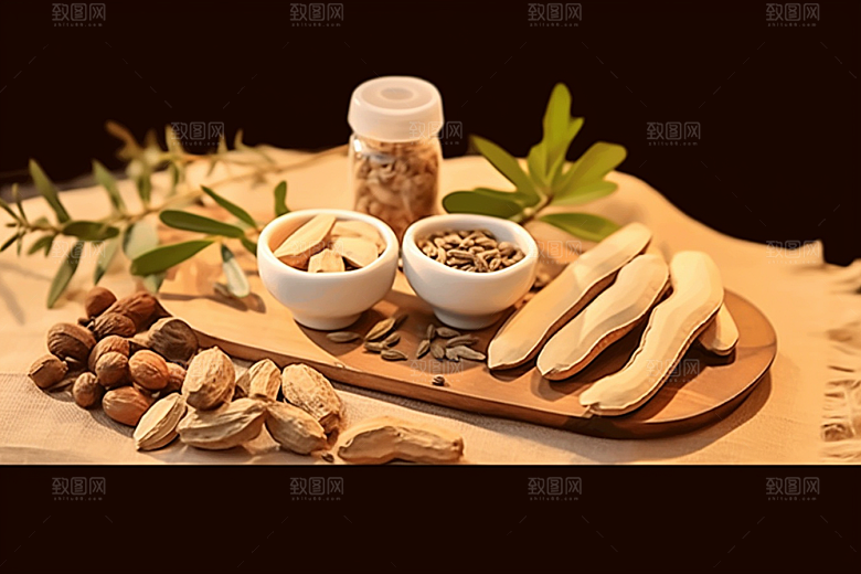 黄芪健康医学插画
