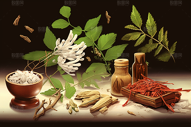 黄芪健康手绘插画