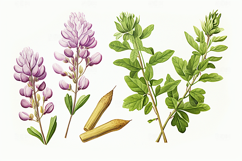 黄芪医学中草药插画